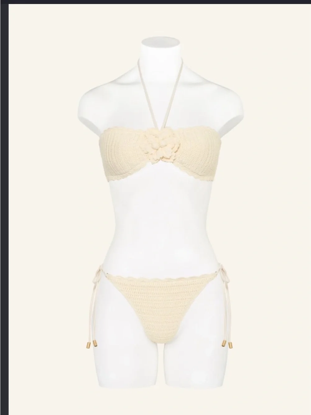 Zimmermann Cream Crochet Bandeau Bikini